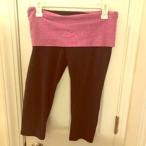 🔥3 for $10 SALE! VS PINK yoga crop pants purple love pink waist